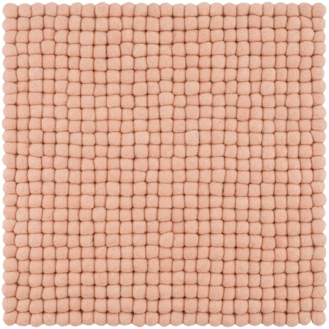 myfelt Filzkugel-Sitzauflage Stuhlauflage - Merle - quadratisch, 36x36 cm, Rosa, Rosa