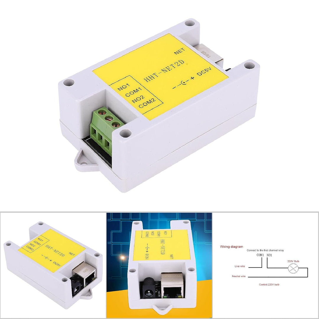 Jeanoko IP-Netzwerk-Relaismodul Zuverlässiger 2-Kanal-Relais-Controller Ethernet IP-Netzwerk-Relais-