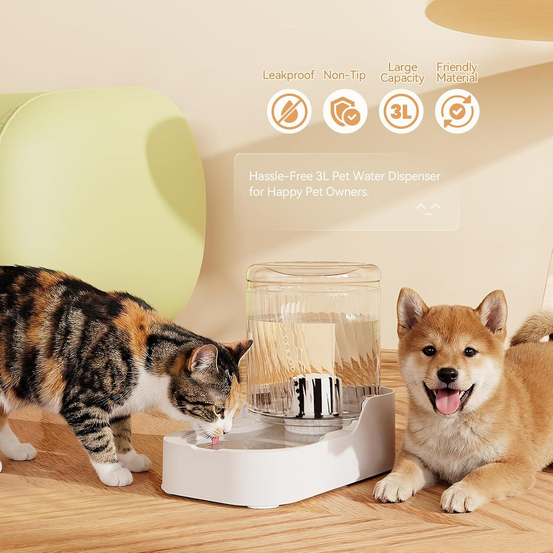 JUNSPOW Automatischer Katzen-Wasserspender, Hund Wassernapfspender Einstellbare Wasserspender, Auto