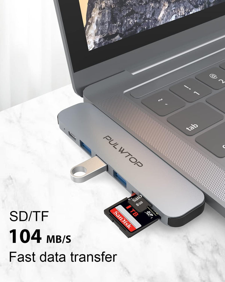 7 In 2 MacBook Air USB C Hub Dual Displayport, Type C Adapter to HDMI 4K 60Hz , USB 3.0, USB C 3.0 T