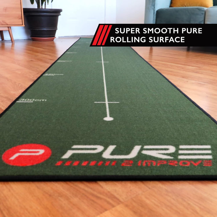 Pure2Improve Unisex-Adult Golf Puttingmatte 66x400cm Grün, 66x400cm Grün