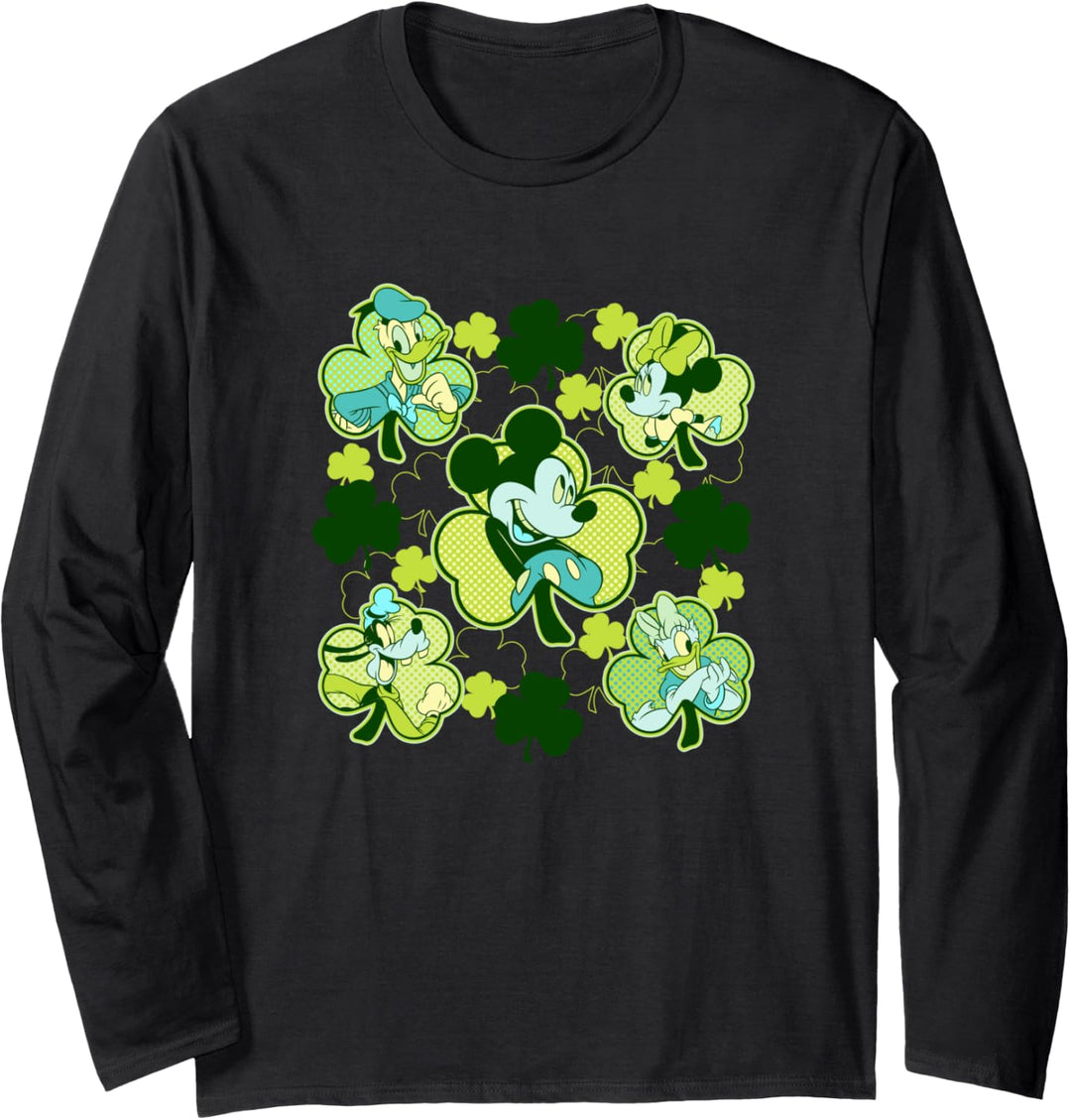 Disney Mickey And Friends St. Patrick's Tag Clover Langarmshirt