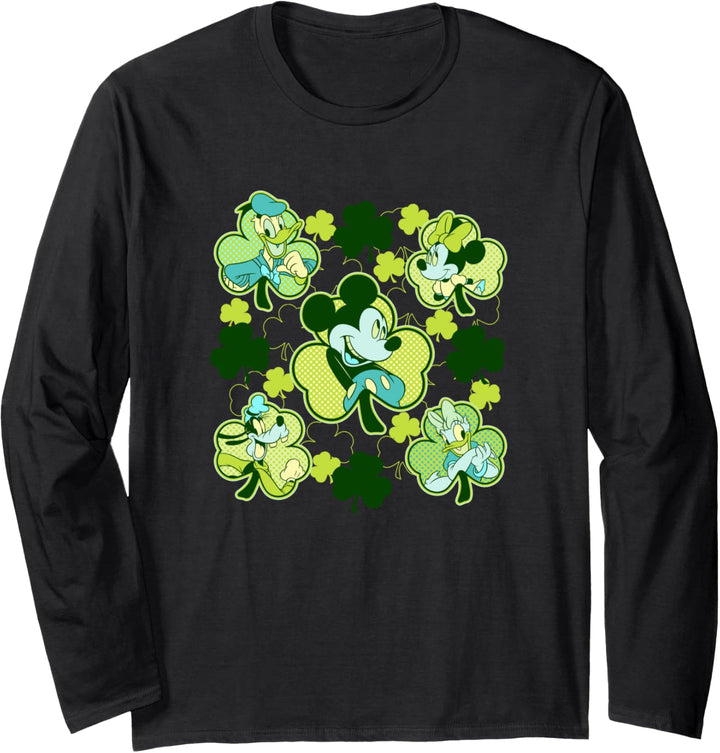 Disney Mickey And Friends St. Patrick's Tag Clover Langarmshirt