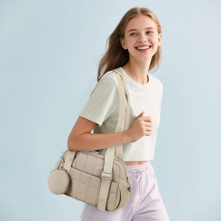 LEDAOU Mini Sporttasche für Damen, Kleiner gepolsterter Turnbeutel mit Nassfach und Münztasche, Leic