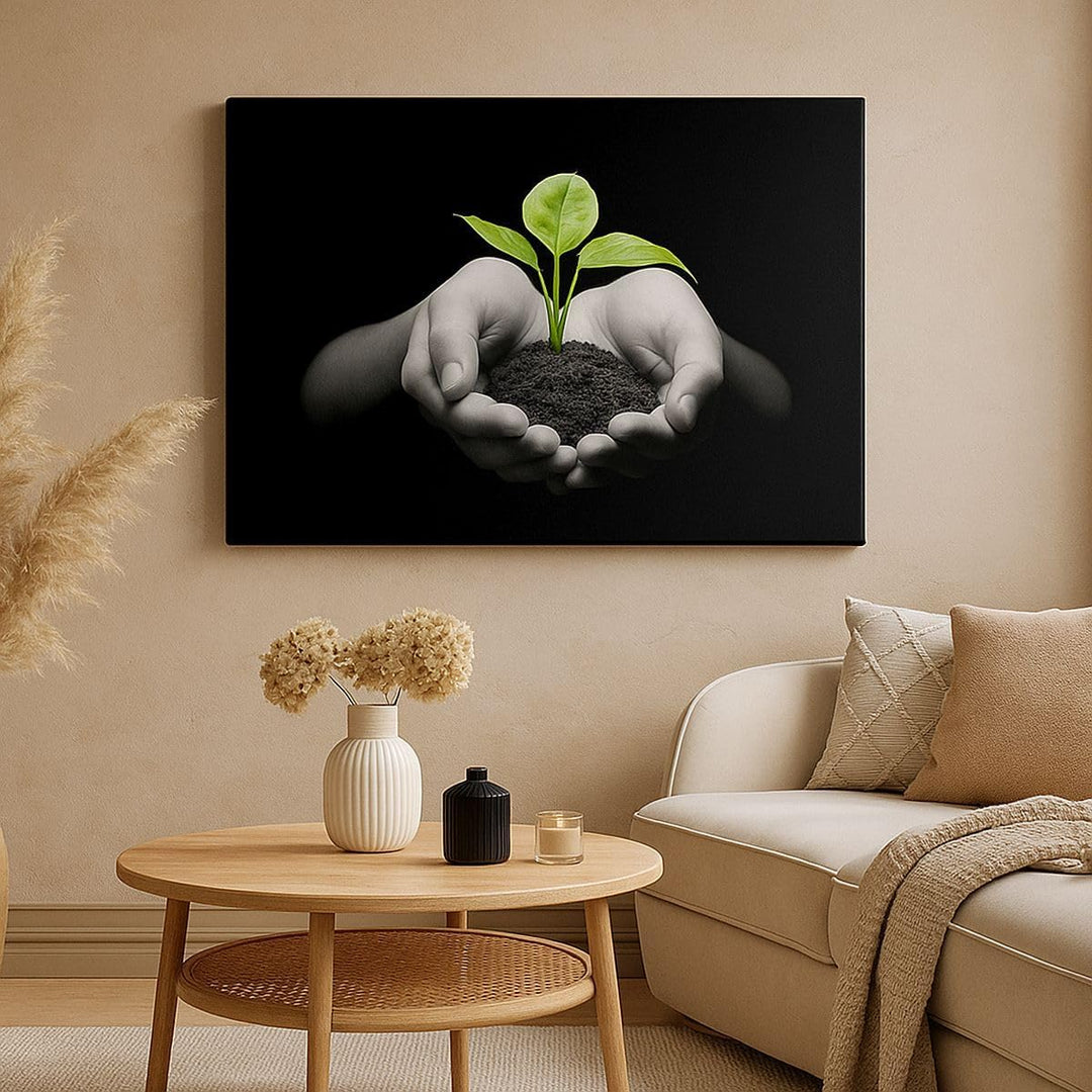 Bilder auf Leinwand 100x70cm Leinwandbild Natur Pflanze Wissenschaft Schutz Gross Wanddeko Bild Schl
