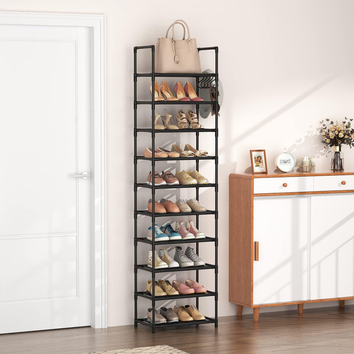 Schuhregal mit 10 Ebenen, Schuh-Organizer für 20-25 Paar Schuhe, offener Schuhschrank hoch, Schuhstä
