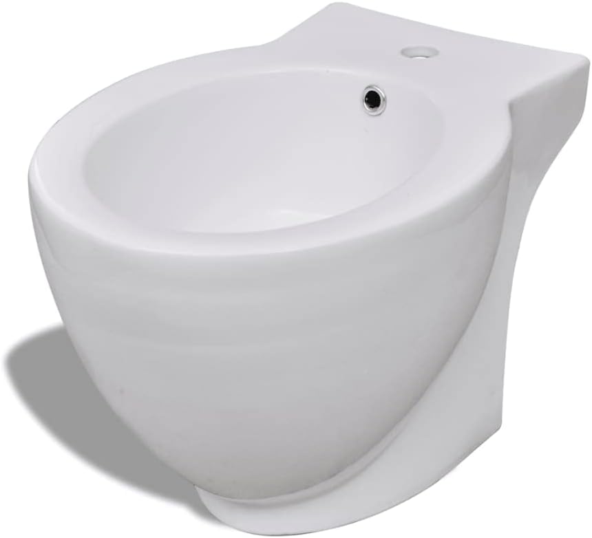 Standbidet Bodenstehend Keramik Weiss Runder Bidetständer Hochwertige Design Stand Bidet für Badezim