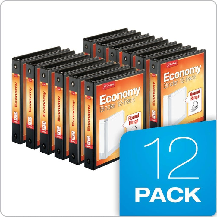 Cardinal Economy 3-Ring Binders, 1.5", Round Rings, Holds 350 Sheets, ClearVue Presentation View, No