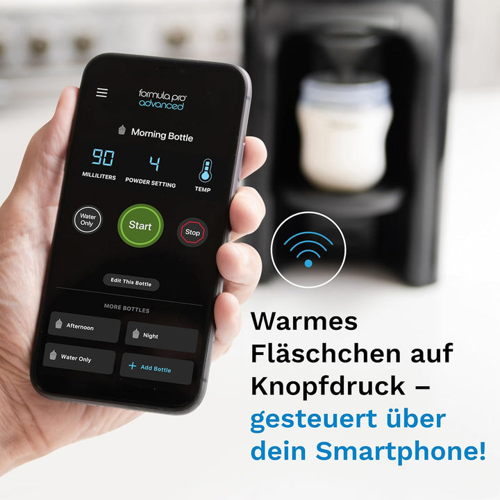 Baby Brezza Formula Pro Advanced WiFi – Automatischer Flaschenzubereiter mit App-Steuerung, inkl. ex