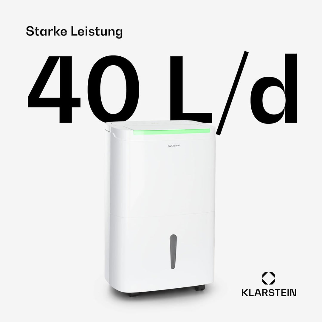 Klarstein DryFy Connect 40L Smart Luftentfeuchter, 40L/24h, WiFi App Steuerung, 7L Tank, Automatisch