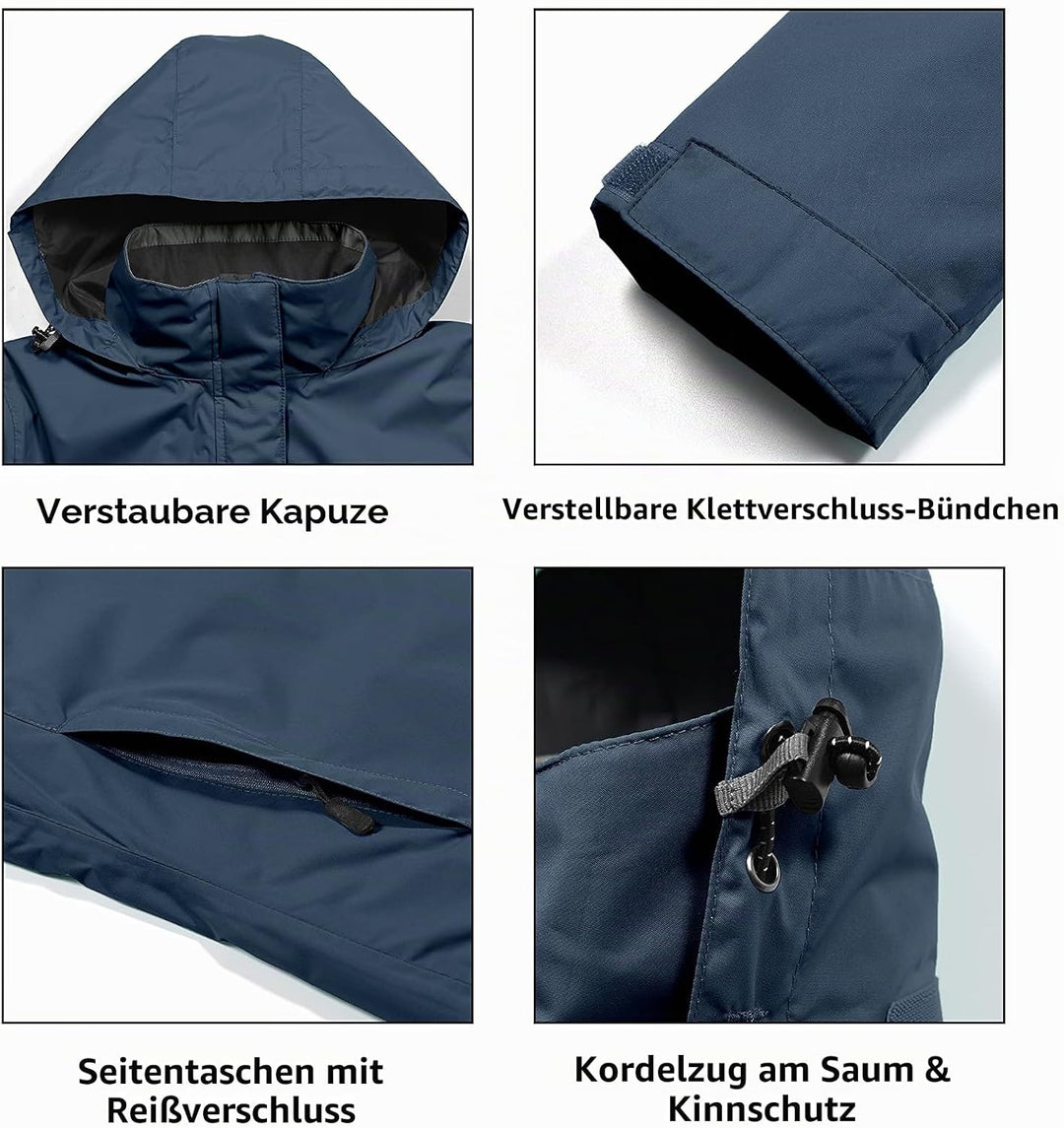 Little Donkey Andy Damen wasserdichte Regenjacke Leichte atmungsaktivem Regenjacke für Outdoor-Windb