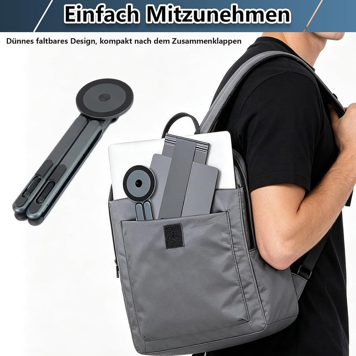 Icetop Magnetischer 3-in-1 Laptop Ständer aus Aluminium für Tablet | Kompakt & tragbar – universell