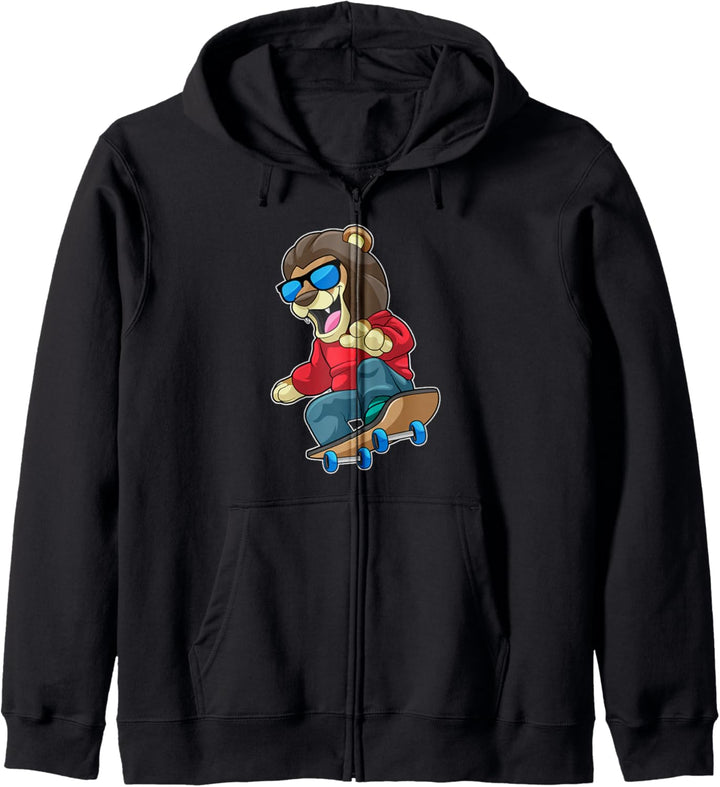 Löwe Skater Skateboard Sport Kapuzenjacke