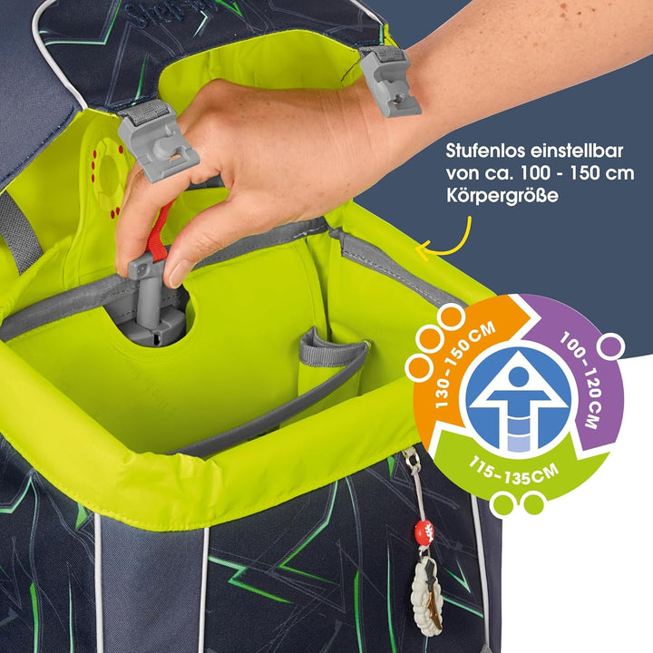 Step by Step GIANT Schulranzen-Set, 5-teilig, ergonomischer Tornister mit Reflektoren, höhenverstell