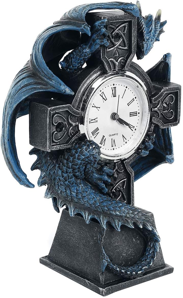 Nemesis Now B3602J7 Draco Uhr Anne Stokes 17,8 cm, Harz, Blau, Einheitsgrösse