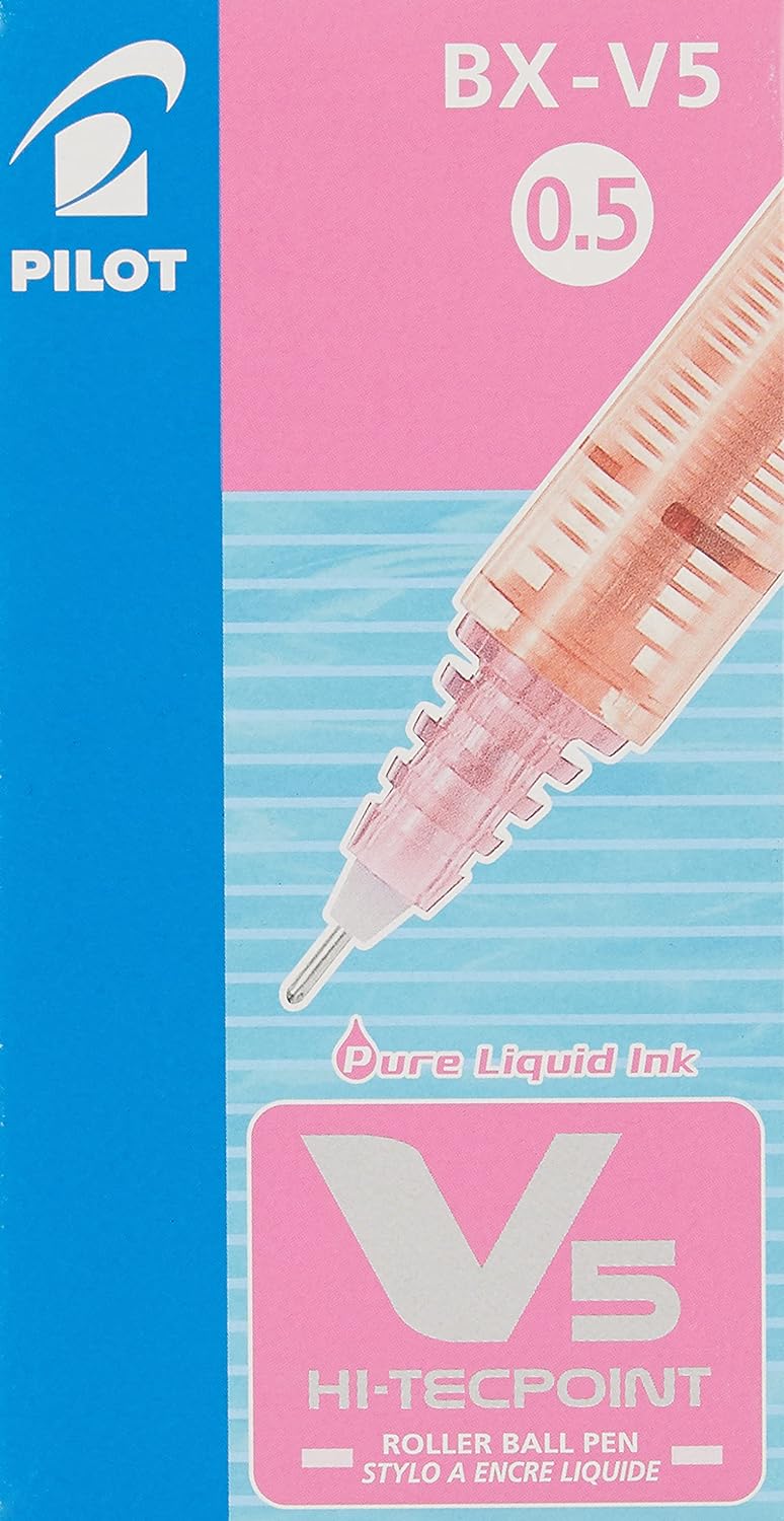 Pilot Tintenroller V5 Hi-Tecpoint 0,5 mm, 12 Stück, rosa rose 12 Stück (1er Pack), rose 12 Stück (1e