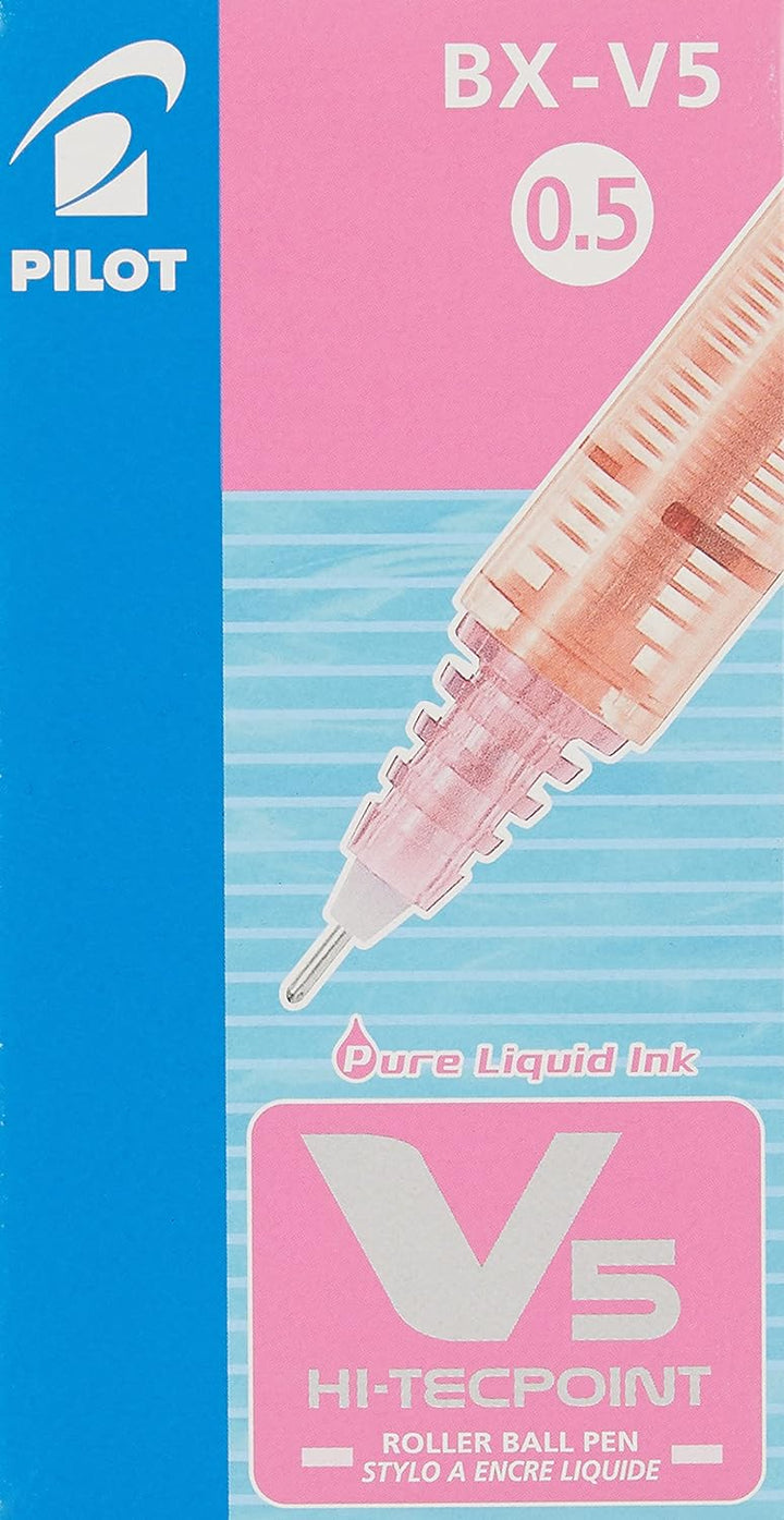 Pilot Tintenroller V5 Hi-Tecpoint 0,5 mm, 12 Stück, rosa rose 12 Stück (1er Pack), rose 12 Stück (1e