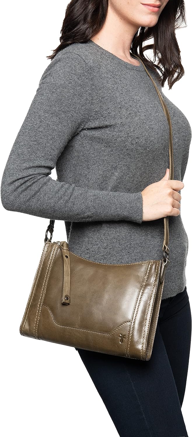 FRYE Damen Melissa Zip Crossbody Umhängetasche Khaki, Khaki