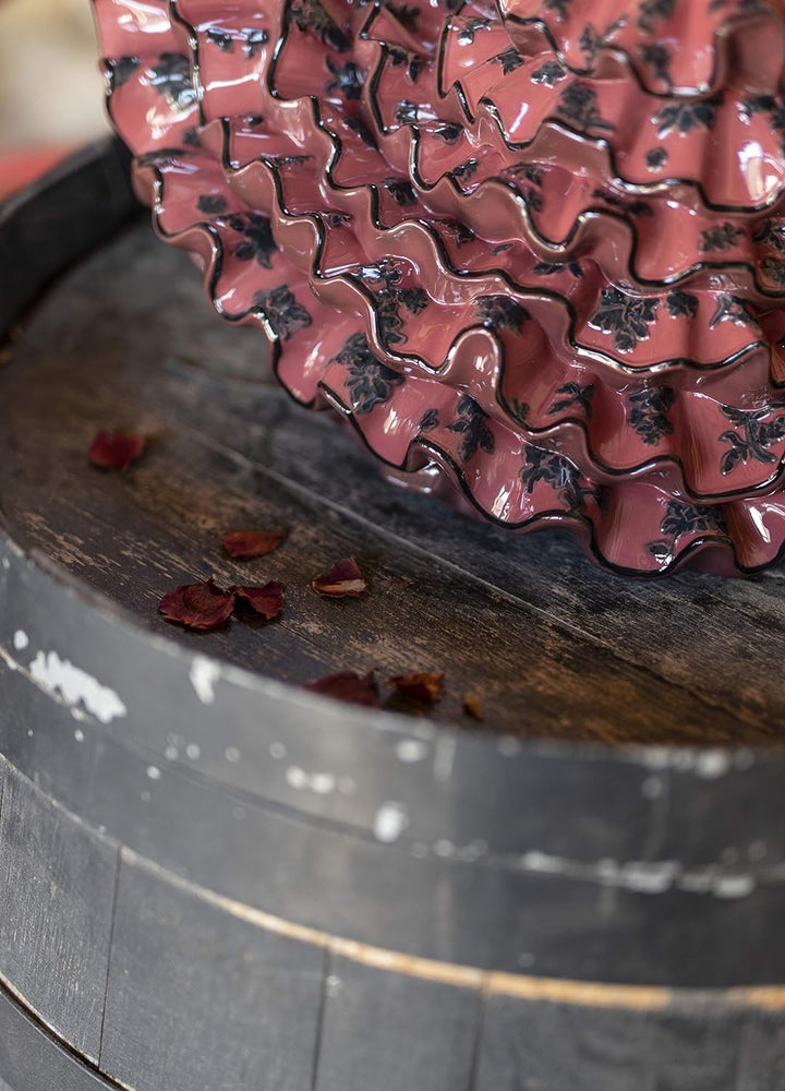 LLADRÓ Frauen-Skulptur Andalusisches Temperament. Rot. Flamenco. Porzellan.