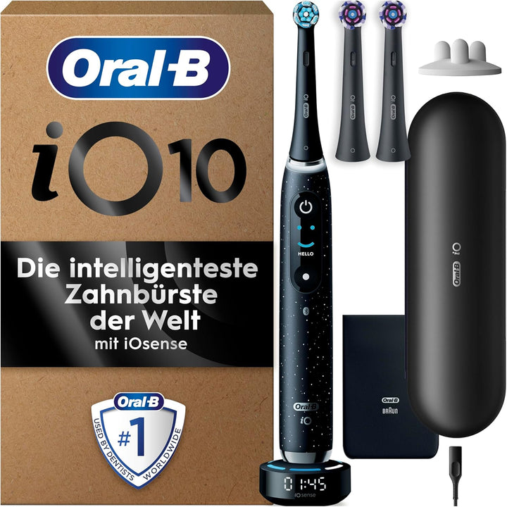 Oral-B iO Series 10 Plus Edition Elektrische Zahnbürste/Electric Toothbrush, PLUS 3 Aufsteckbürsten