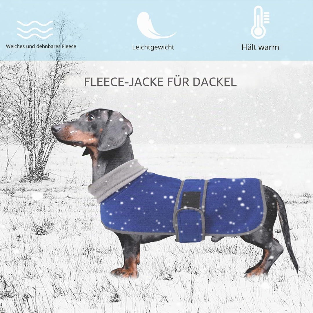 Geyecete -Gemütlich Polarfleece Winter hundemantel fur Dackel,Miniatur Dackel Fleece hundepullover,H