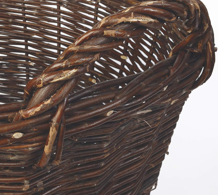 WEIDENPROFI Weidenkorb, Erntekorb aus dunkler Weide, rund mit Henkel, ca. Ø 55 cm x 38 cm hoch