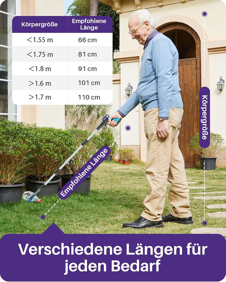 KEKOY Greifer für Senioren Testsieger 110cm Robuste Aluminium, Müllzange Greifzange Profi, Extra Lan