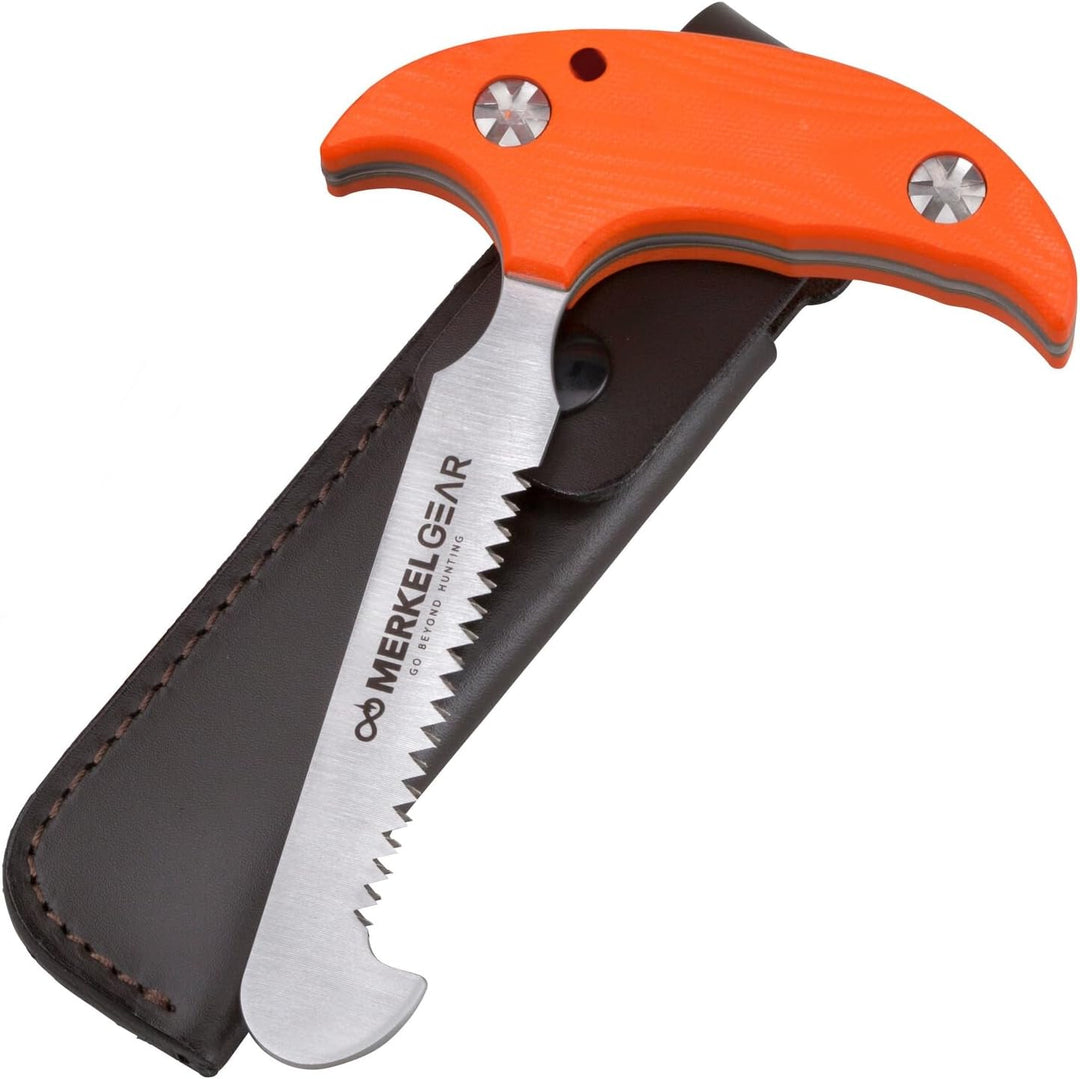 Merkel GEAR Aufbrechsäge Knochensäge Schlosssäge 11cm aus rostfreiem AISI 420 Stahl G10 Griffschalen