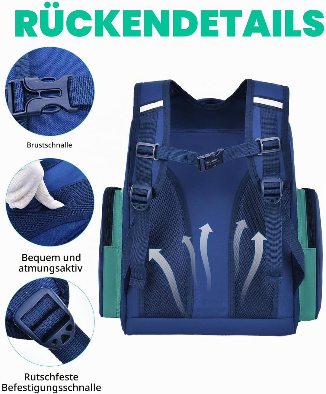 Amythe Schulrucksack Jungen 8-15 Jahre, Wasserdichte Schultasche für 3.-10. Klasse, Kinder Schulranz