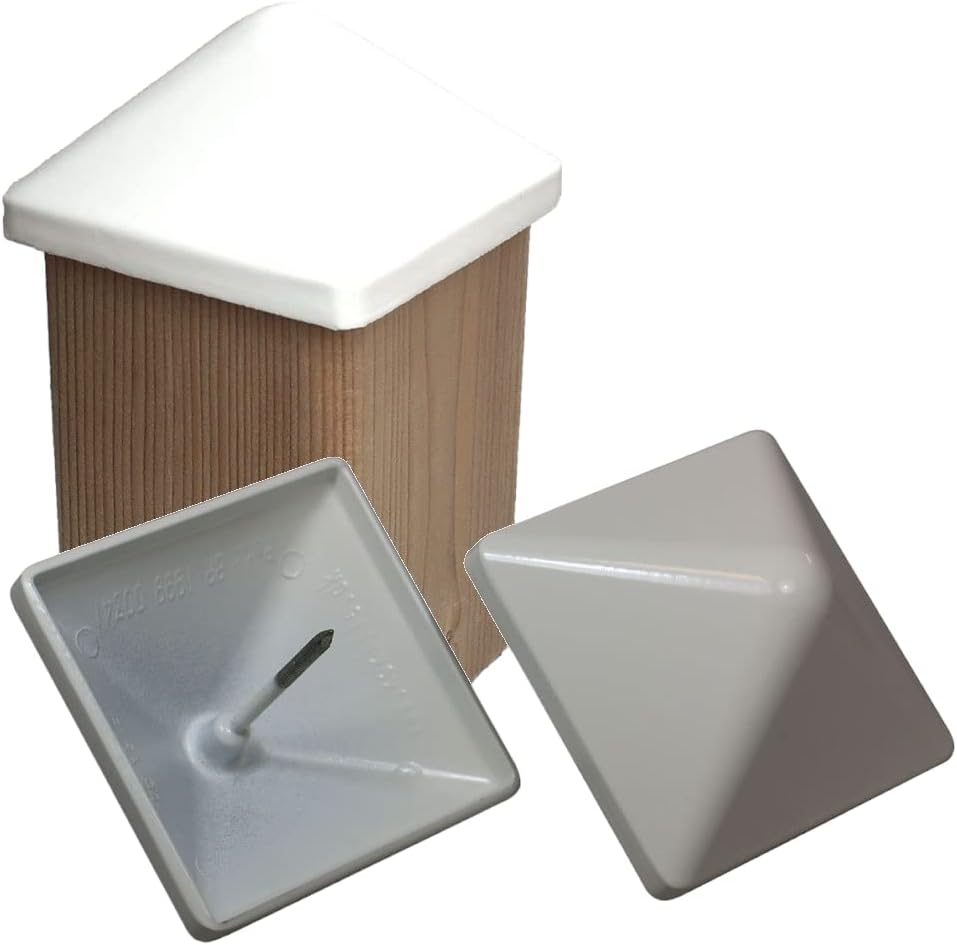 Gartenwelt Riegelsberger Pfostenkappe 160x160 mm Aluminium weiss pulverbeschichtet Kappe für Pfosten