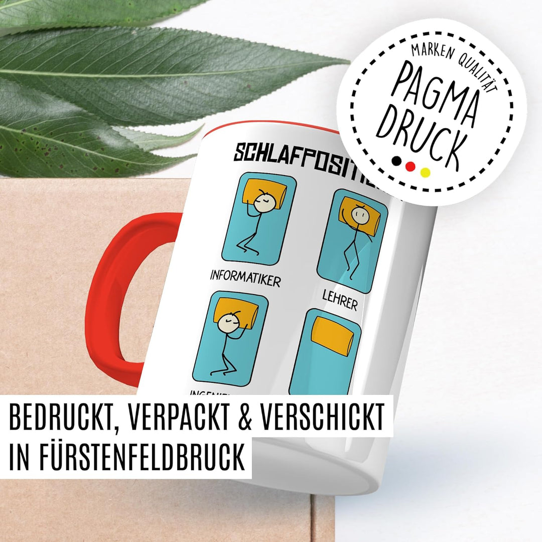 Tasse Tierarzt Geschenk Schlafpositionen Informatiker Lehrer Ingenieur Tierarzt, Kaffeetasse Berufe
