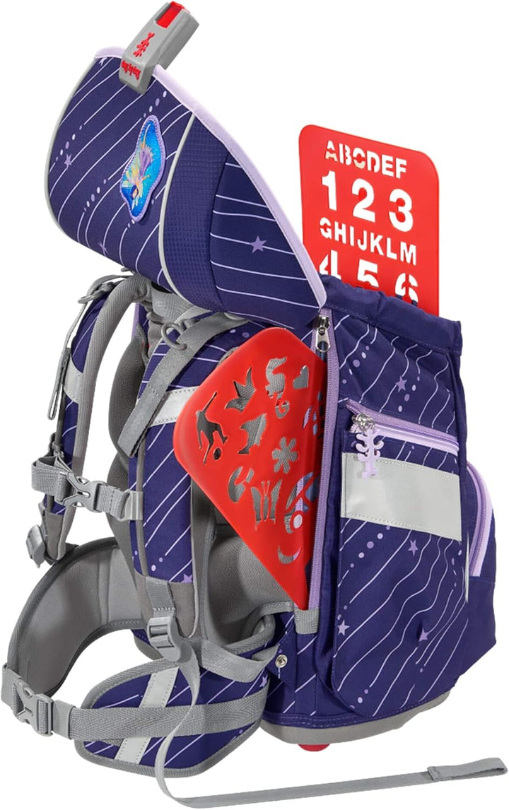 Step by Step Schulranzen-Set 2IN1 PLUS Pegasus Emily 6-teilig, lila, Pegasus-Desgin, ergonomischer T