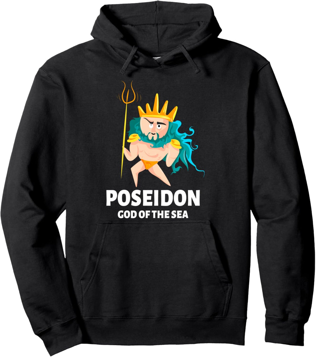 Poseidon Sea God Gott der Meere Griechenland Athen Pullover Hoodie