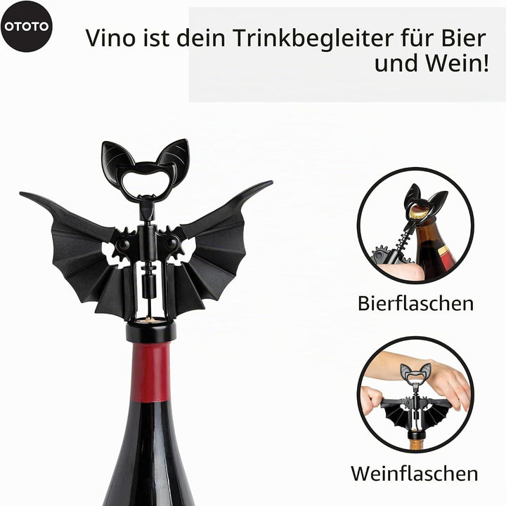 OTOTO 2-in-1 Korkenzieher, Goth Halloween Wein Geschenke, Gothic Küchenhelfer, Flaschenöffner Lustig