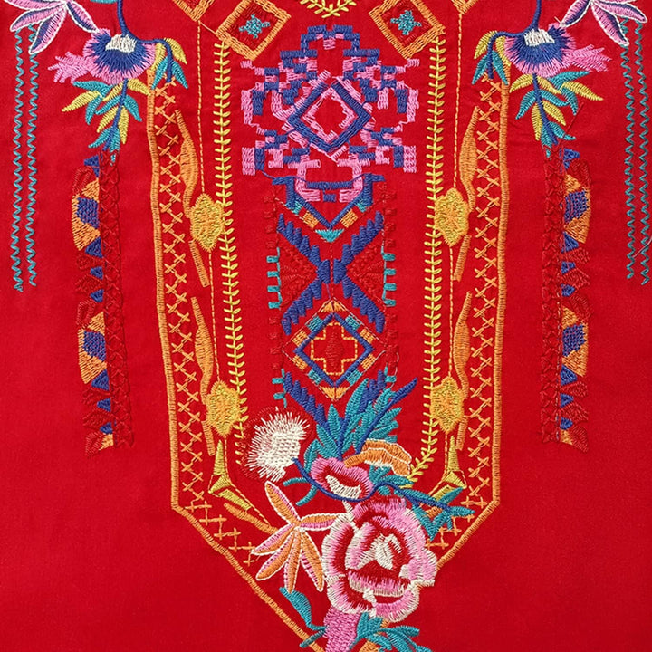 Seasonal Tunika Damen Sommer Boho Bluse Folklore Stickerei Oberteil Trachten Hippie Kleidung Kurzarm