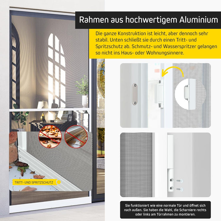 Jalousiescout ProtectLine Fliegengittertür zum Schutz vor Mücken, strapazierfähiges Fiberglas mit Al