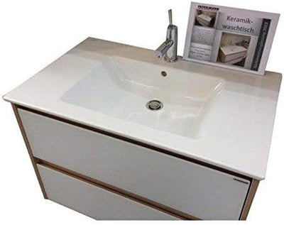 FACKELMANN Waschbecken KERA 810 / Waschtisch aus Keramik / Masse (B x H x T): ca. 81 x 16,5 x 51 cm