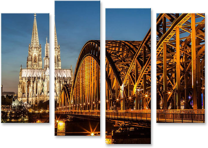 islandburner Bild auf Leinwand Hohenzollernbrücke Und Kölner Dom In Der Abenddämmerung Bilder Wandbi