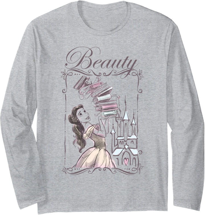 Disney Beauty & The Beast Belle Book Stack Langarmshirt