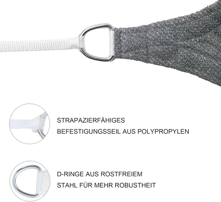SUNNY GUARD Sonnensegel Rechteckig 2.5x3m Sonnenschutz Atmungsaktiv HDPE UV Schutz für Balkon Terras