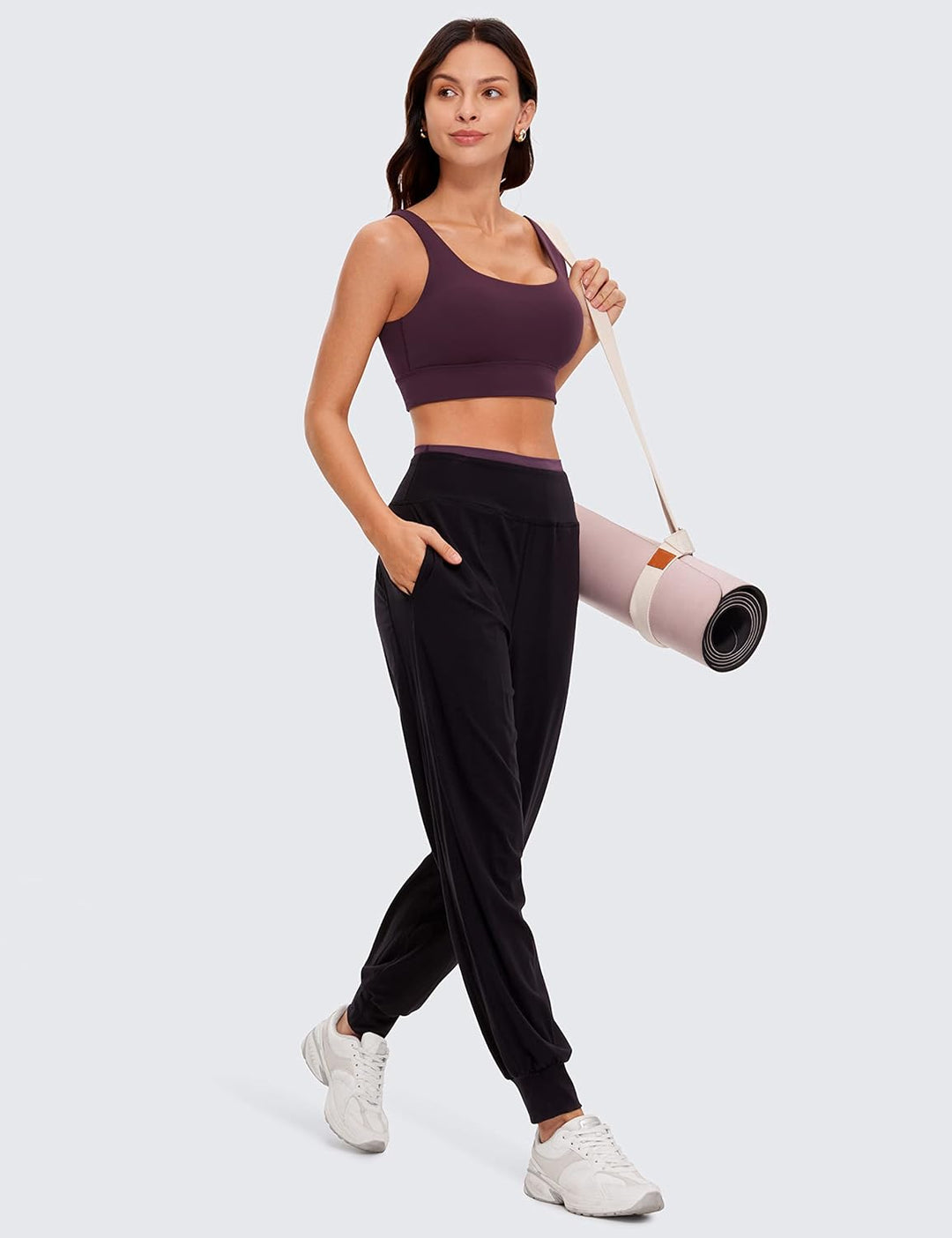 CRZ YOGA Damen Butterluxe Sport BH U Back Ohne Buegel Grosse Brüste Fitness Yoga BH Top, Dunkellila