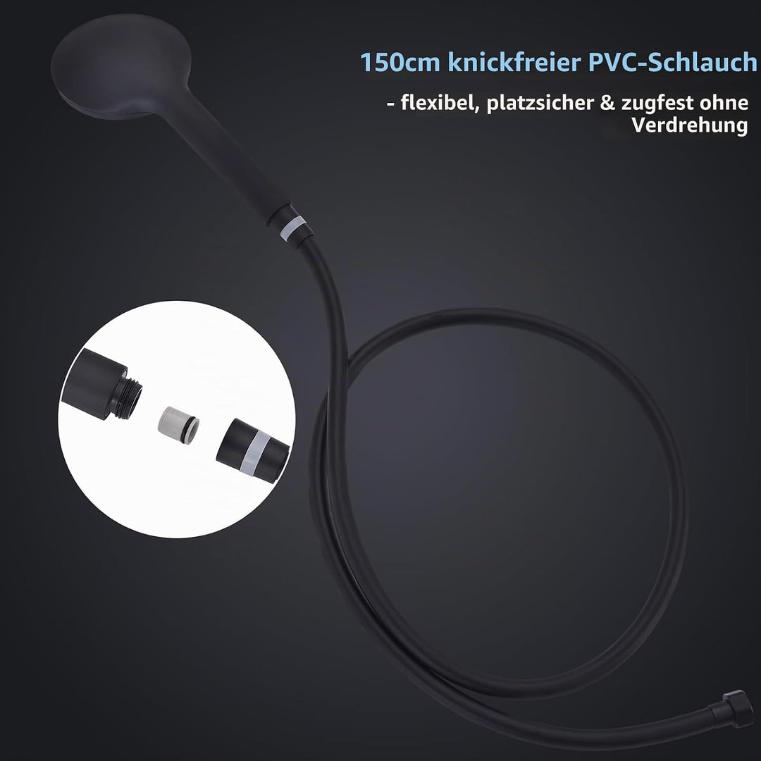 HOMELODY Badewannenarmatur mit Handbrause Schwarz Matt – Mischbatterie Badewanne Wandmontage, 2 Ausg