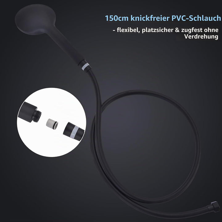 HOMELODY Badewannenarmatur mit Handbrause Schwarz Matt – Mischbatterie Badewanne Wandmontage, 2 Ausg