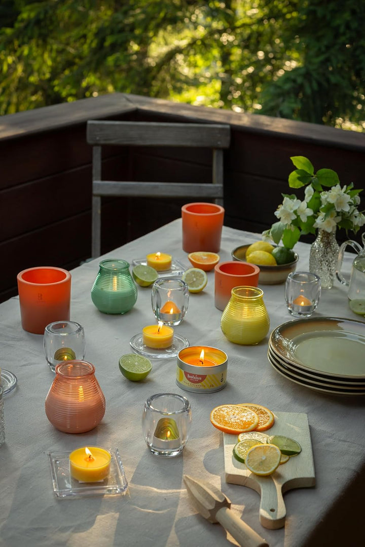 bolsius – Outdoorkerzen - Citronella - 6 Stück - Im Glass - Gelb Outdoor Glass Gelb, Outdoor Glass G