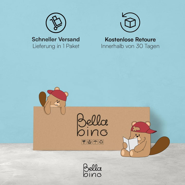 Bellabino Drina Rausfallschutz – Bettschutzgitter Boxspringbett – Bettgitter 180 cm Hellgrau – Baby