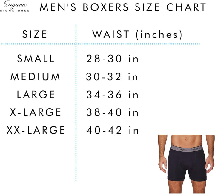 Organic Signatures 3er-Pack weiche, Bequeme Herren-Boxershorts aus 100% Bio-Baumwolle M Schwarz, M S
