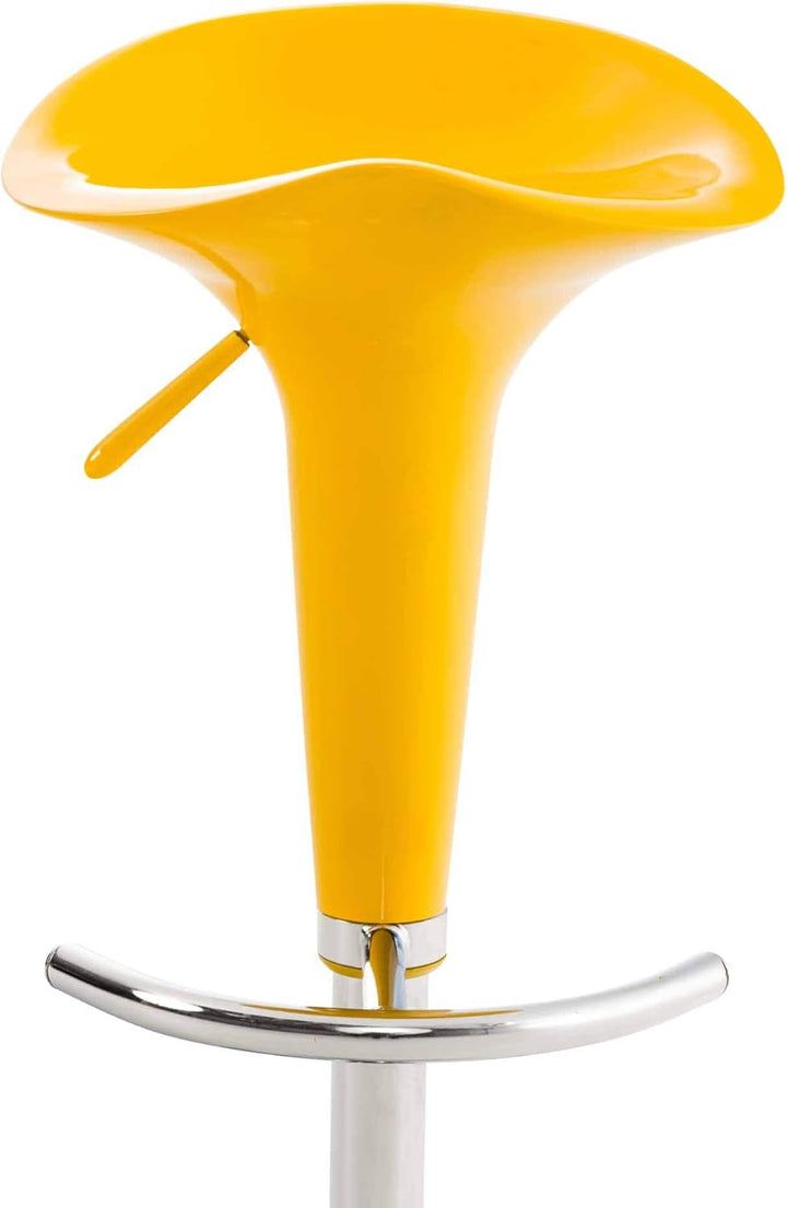 CLP Barhocker Saddle mit drehbarem Kunsttoffsitz und Fussablage I Höhenverstellbarer Hocker mit Meta