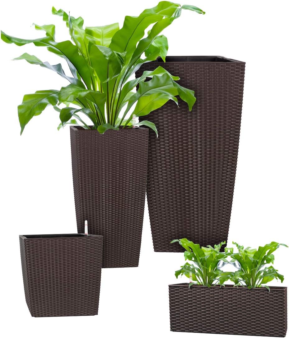 Pflanzwerk® ÖKOSYSTEM Pflanzkübel Square - Blumentöpfe Übertöpfe mit BEWÄSSERUNGSSYSTEM - 75x40x40cm