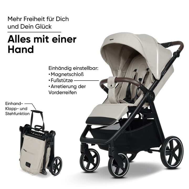 my junior® PLIA² | grosser Komfortbuggy mit Luftkammerreifen, Einhand-Faltmechanismus, einstellbare