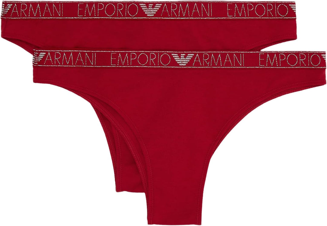 Emporio Armani Damen 2-Pack Brief Unterwäsche (2er Pack) XS Ruby, XS Ruby
